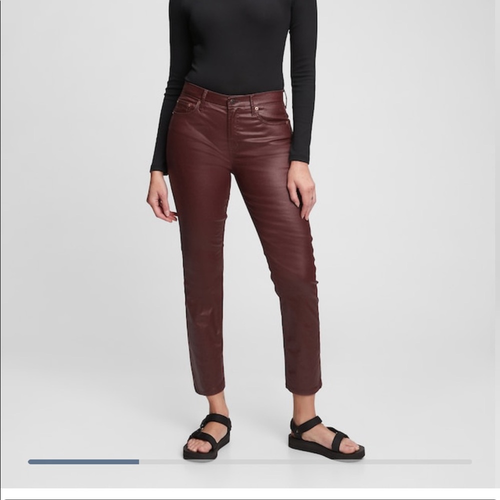 Gap Mid Rise Vintage Slim Coated Jeans. Size10/30. Color Vintage Wine